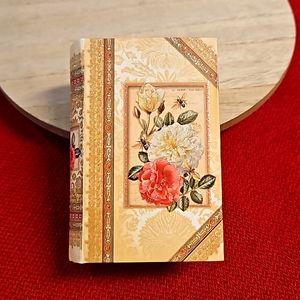 PUNCH STUDIO Rose soap faux vtg. book keepsake empty glittered magnetic  EUC